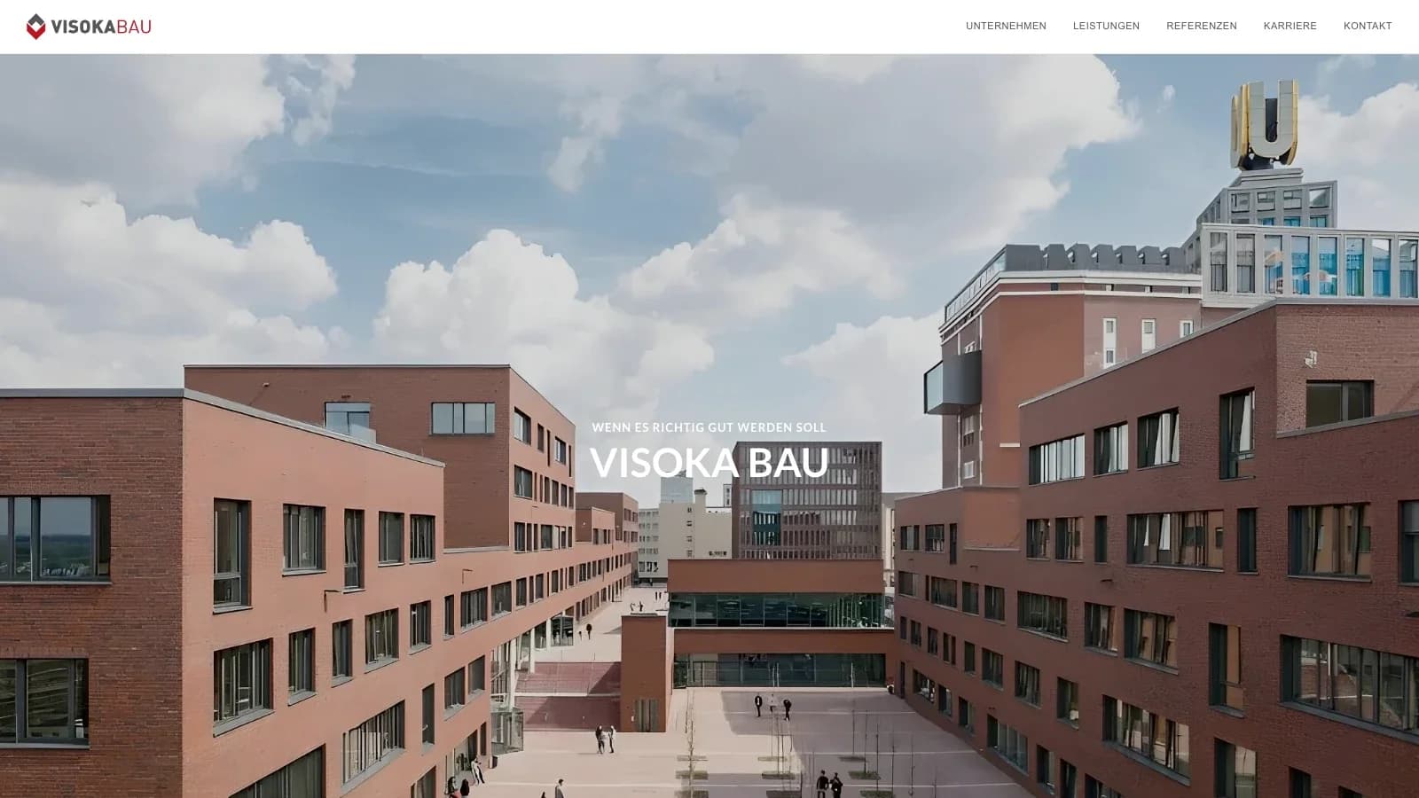 Startseite von Visoka Bau, umgesetzt von Hypex Media